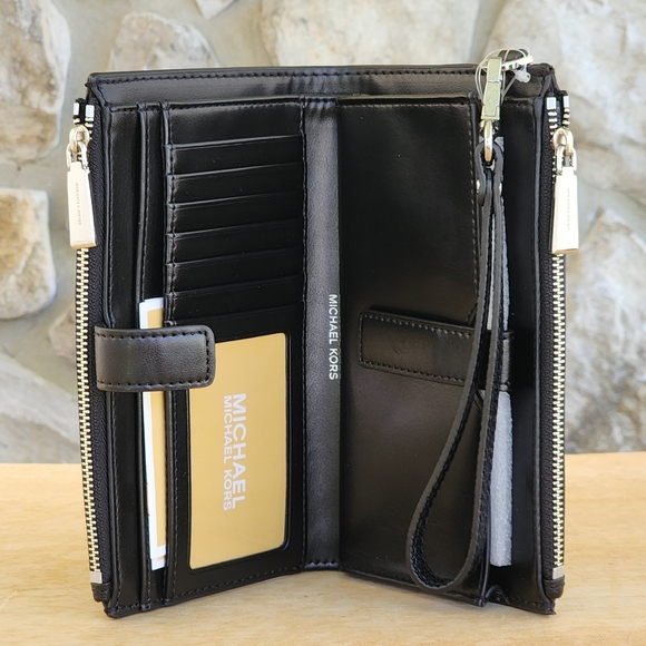 Michael Kors Jet Set Double Zip Wristlet Black - Picture 3 of 6